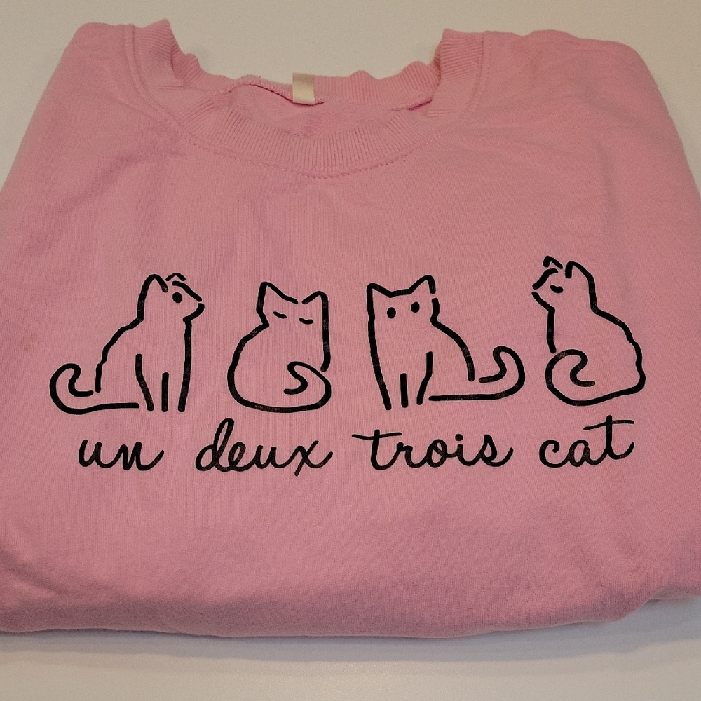 Pink Cat Graphic Sweatshirt